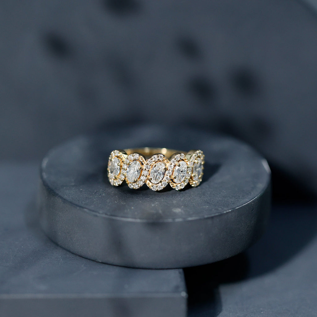 Certified Oval Lab Grown Diamond Designer Eternity Ring