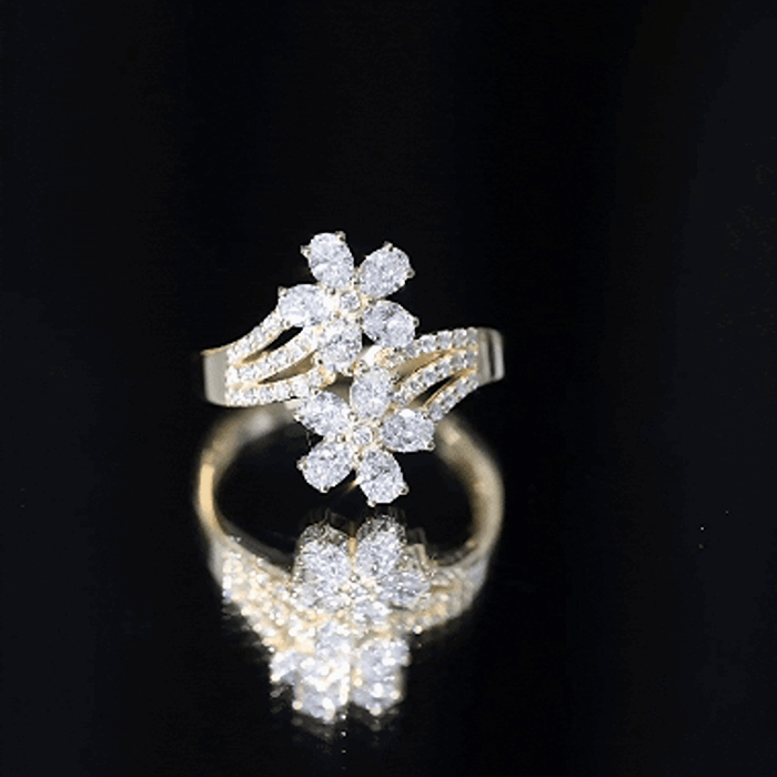 Certified Lab Grown Diamond Flower Engagement Ring For Women