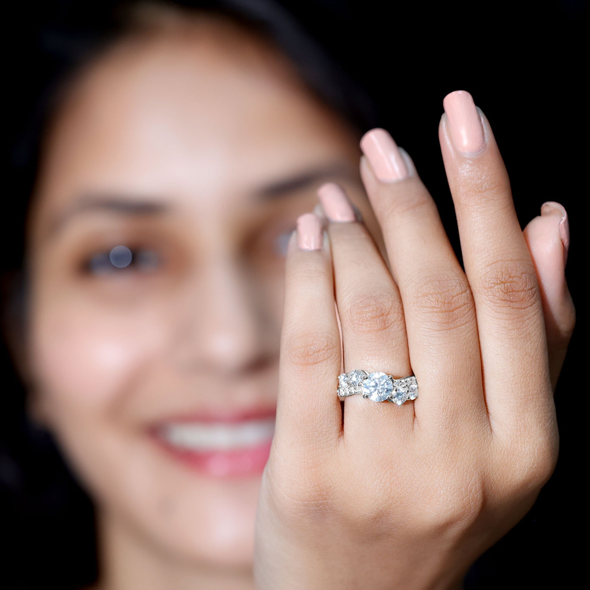 Certified Lab 7 MM Round Diamond Designer Engagement Ring