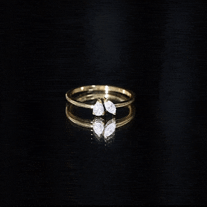 Certified Lab Grown Diamond Two Stone Promise Ring