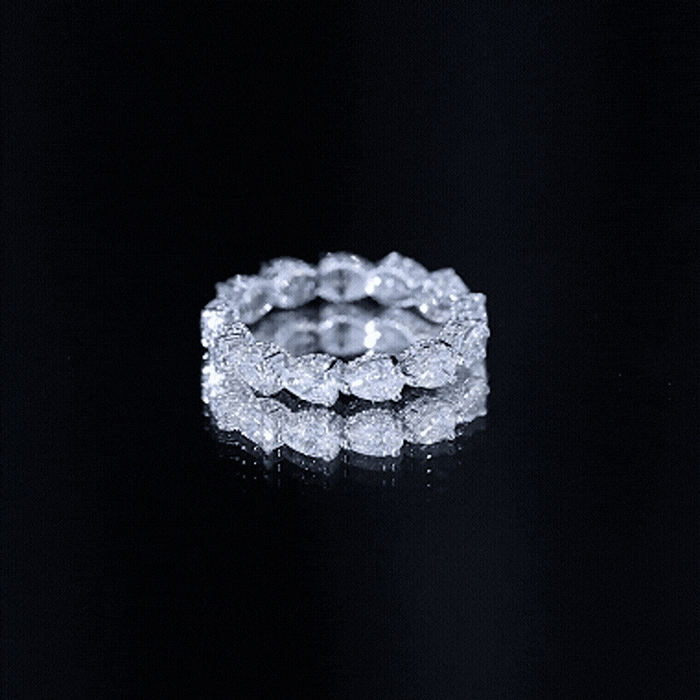 Certified Pear Shape Lab Grown Diamond Eternity Ring
