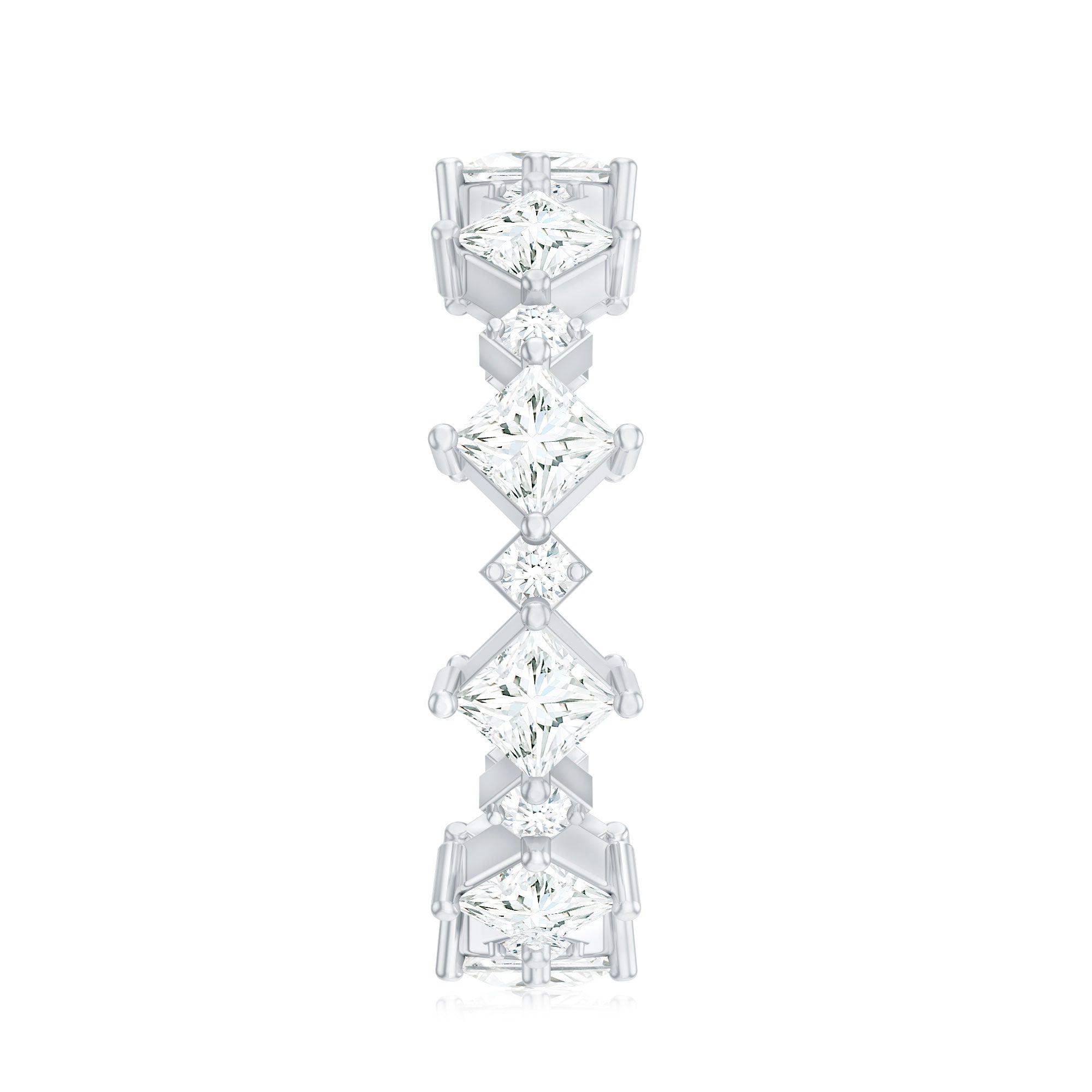 Certified Princess Cut Lab Grown Diamond Eternity Wedding Ring
