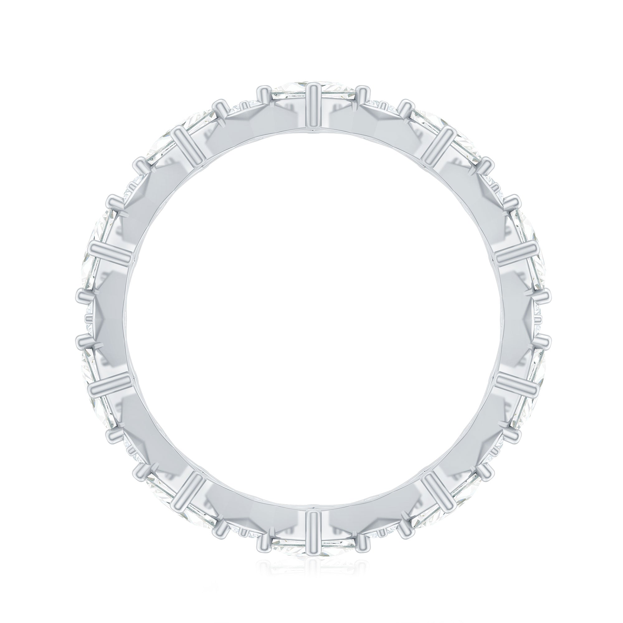 Certified Princess Cut Lab Grown Diamond Eternity Wedding Ring
