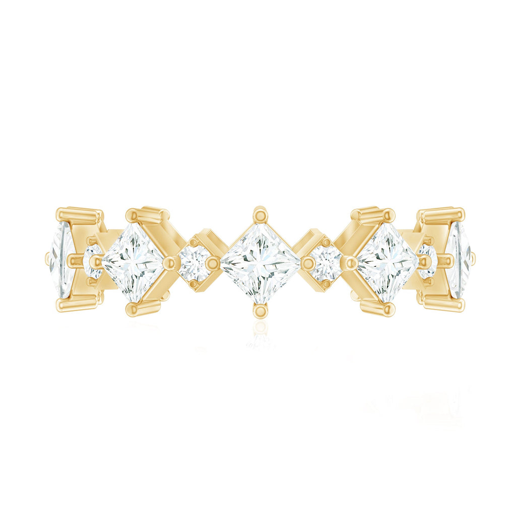 Certified Princess Cut Lab Grown Diamond Eternity Wedding Ring