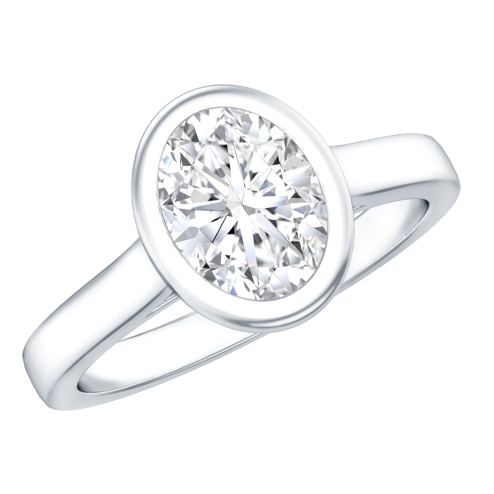 Certified 1 Carat Lab Grown Diamond Bezel Set Engagement Ring