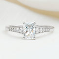 Brilliant Cut 7X5 MM Lab Grown Diamond Emerald Cut Engagement Ring