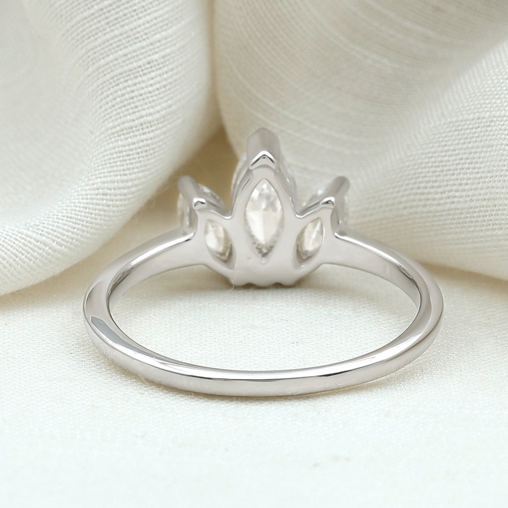 Marquise Cut Lab Grown Diamond 3 Stone Engagement Ring