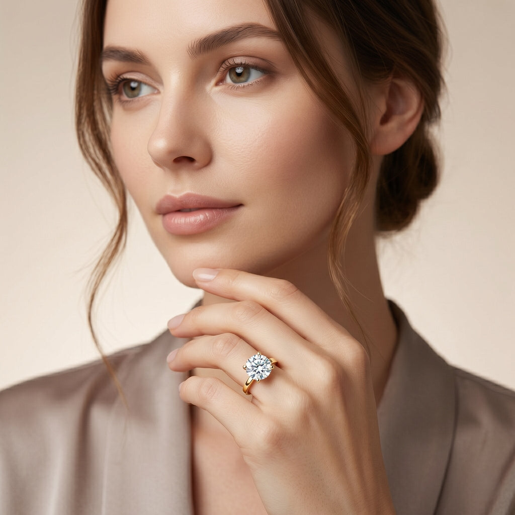 IGI Certified 3 CT Round Lab Grown Diamond Solitaire Engagement Ring