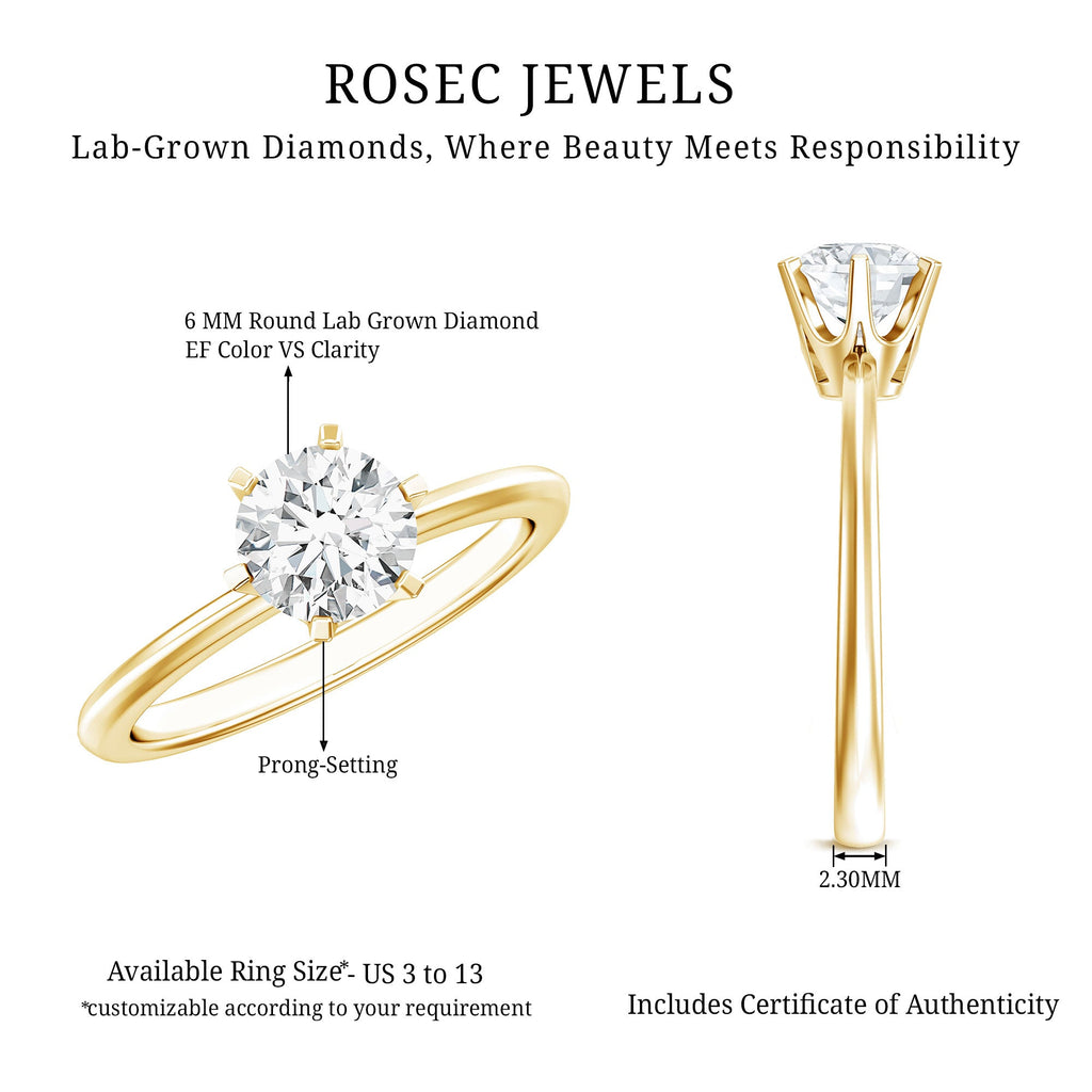 1 Carat Lab Grown Diamond Solitaire Engagement Ring with IGI Certificate