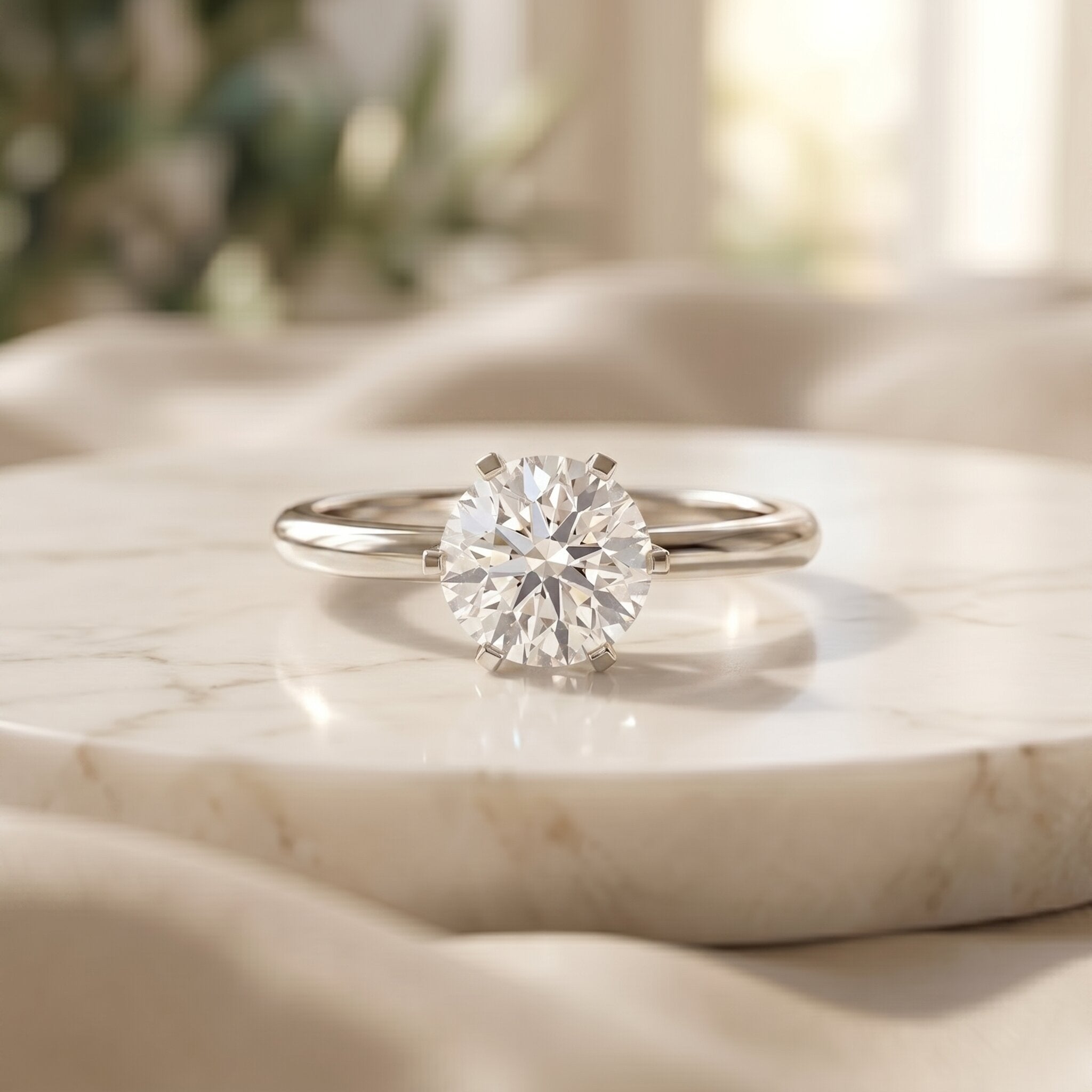3 Carat IGI Certified Lab Grown Diamond Round Engagement Ring