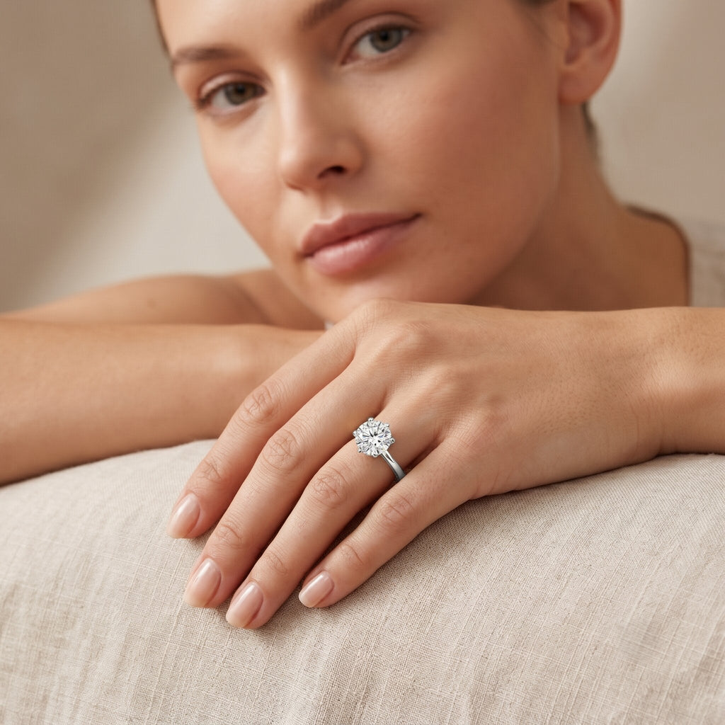 3 Carat IGI Certified Lab Grown Diamond Round Engagement Ring