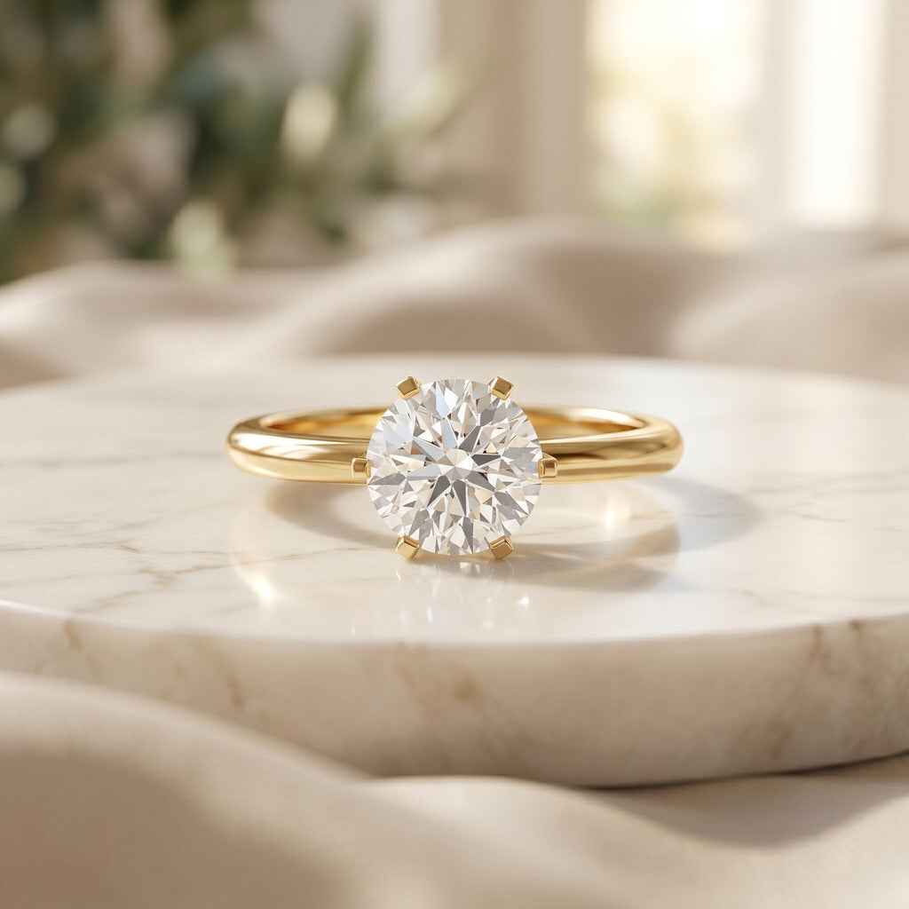 3 Carat IGI Certified Lab Grown Diamond Round Engagement Ring
