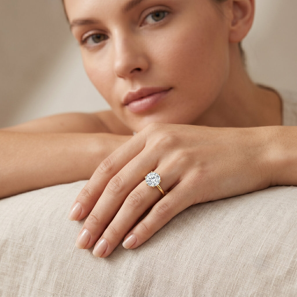 3 Carat IGI Certified Lab Grown Diamond Round Engagement Ring