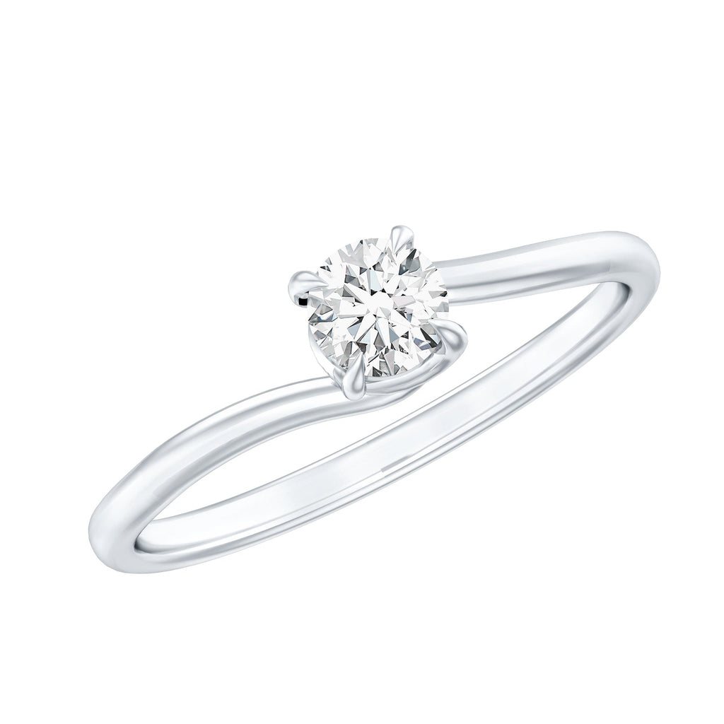 0.5 Carat Round Cut Moissanite Promise Solitaire Ring for Her