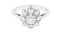 Certified Natural Diamond Flower Engagement Ring