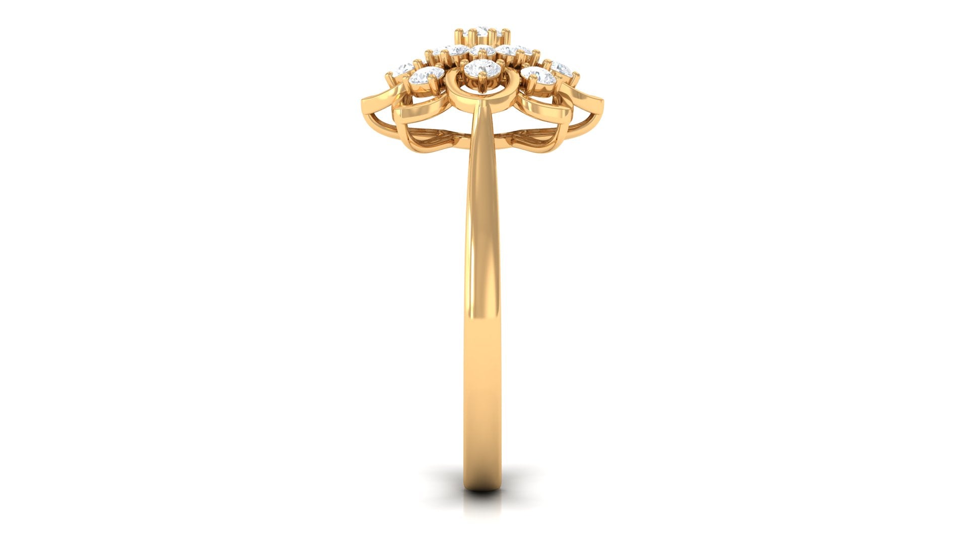 Certified Natural Diamond Flower Engagement Ring