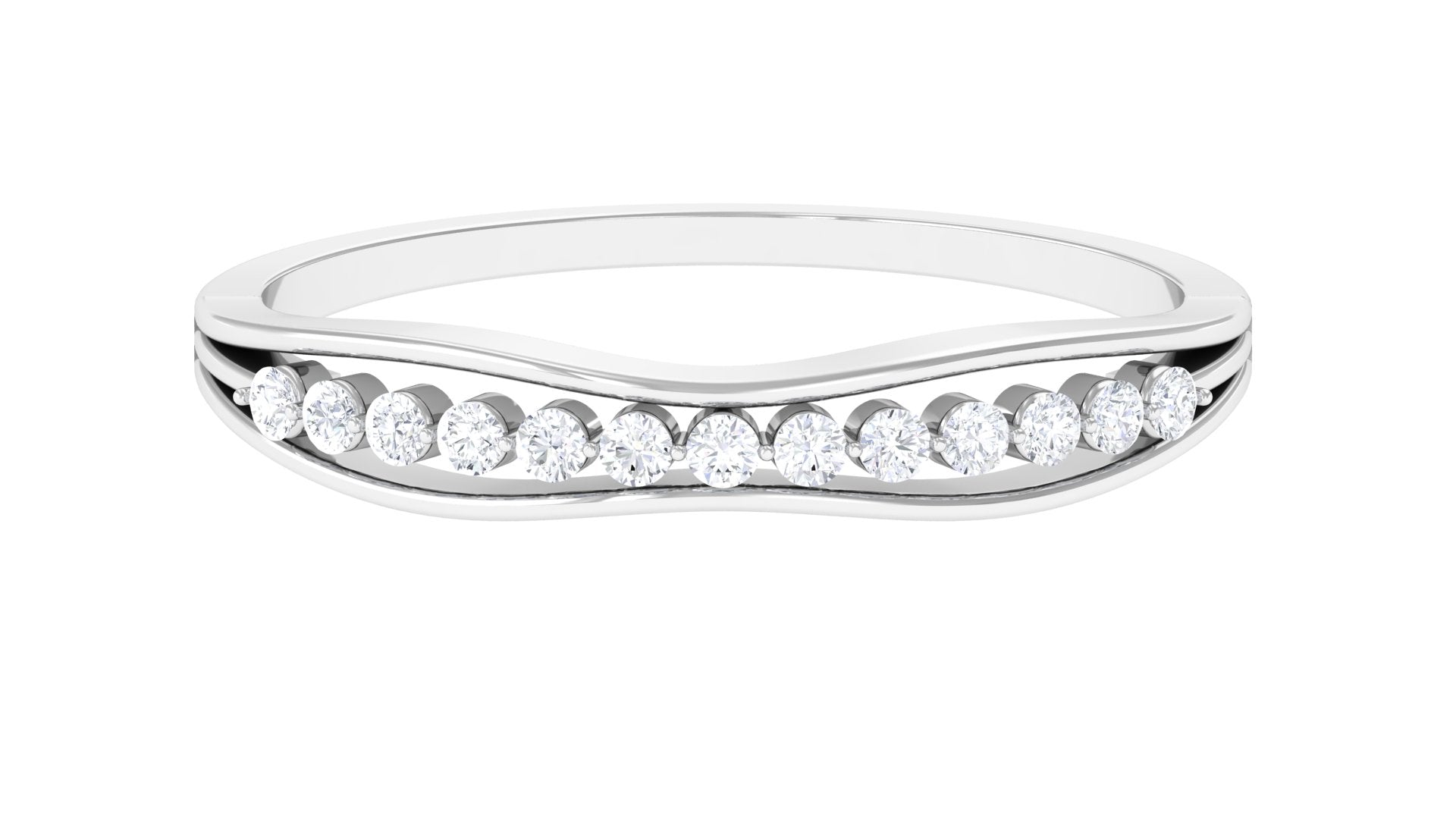 Natural Diamond Half Eternity Ring for Anniversary