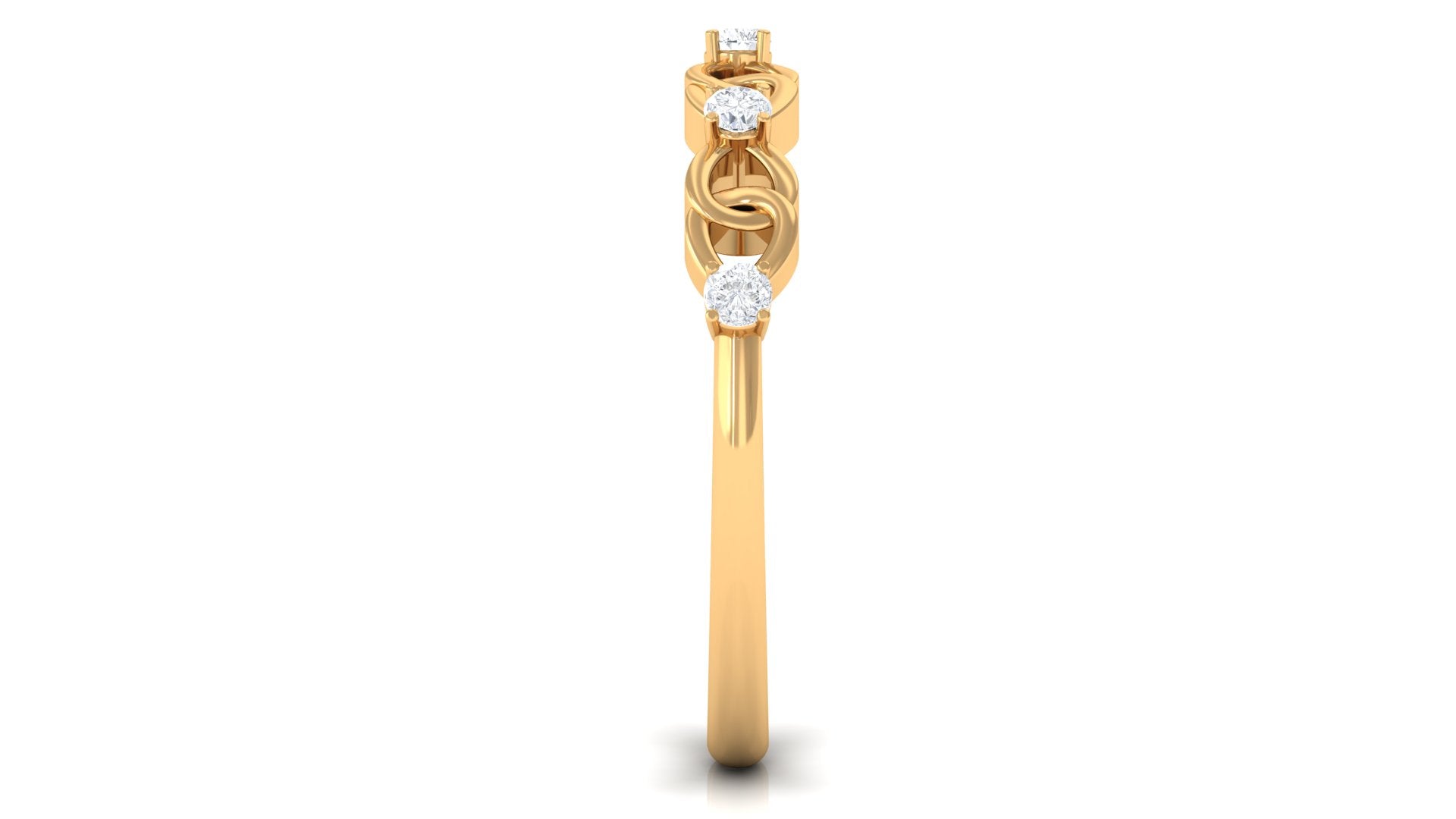Certified Natural Diamond Interlock Infinity Ring