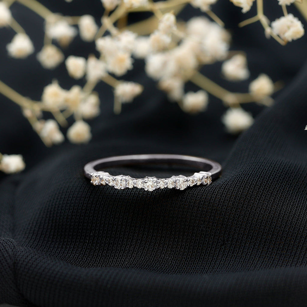 Certified Diamond Half Eternity Stackable Ring