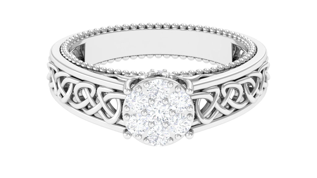 Real Diamond Celtic Knot Engagement Ring