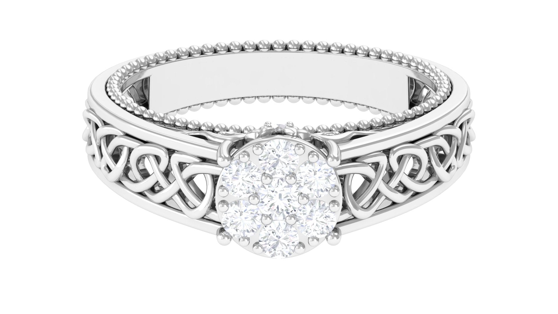 Real Diamond Celtic Knot Engagement Ring