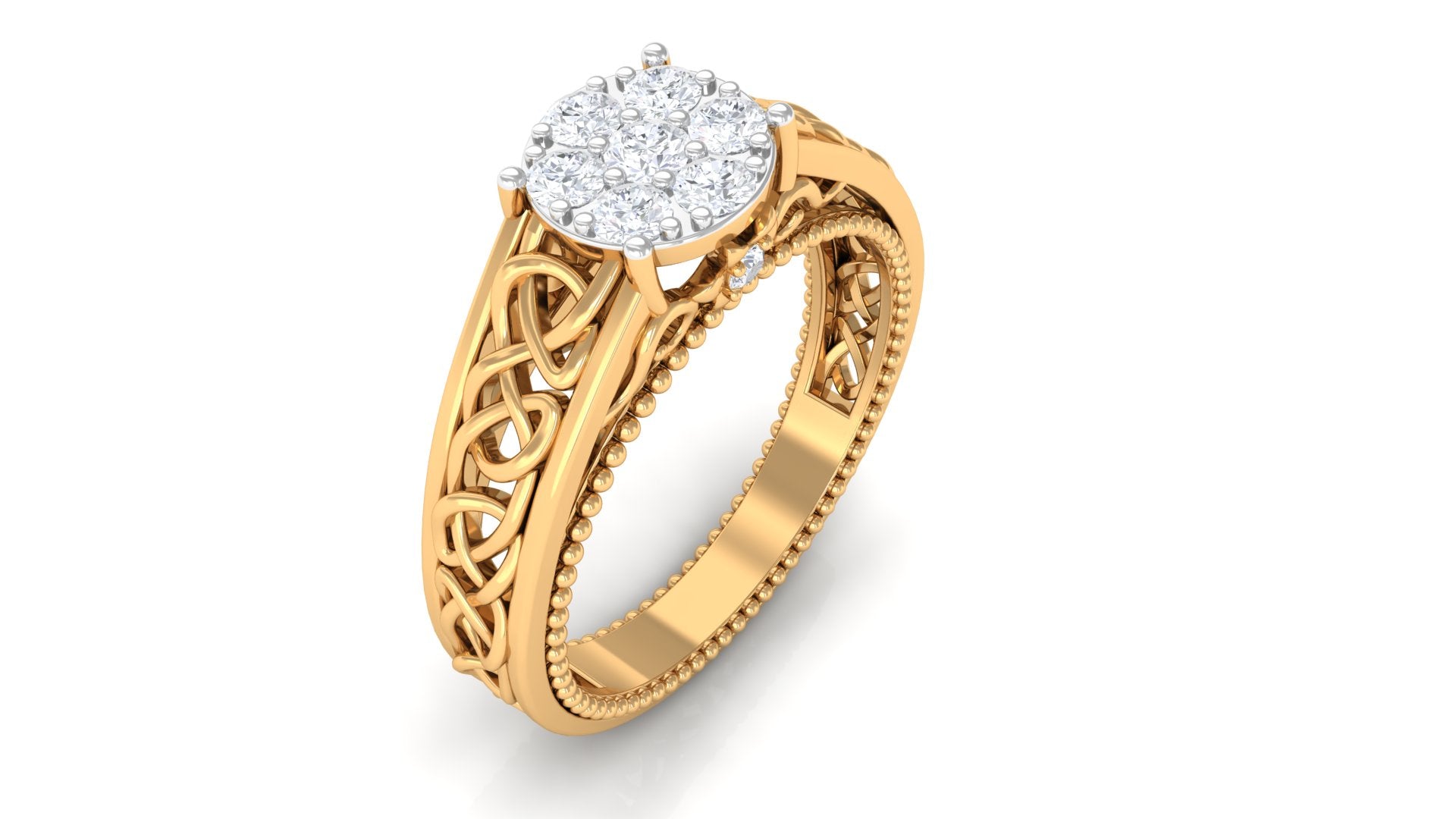 Real Diamond Celtic Knot Engagement Ring