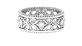 Vintage Inspired Real Diamond Wedding Band Ring
