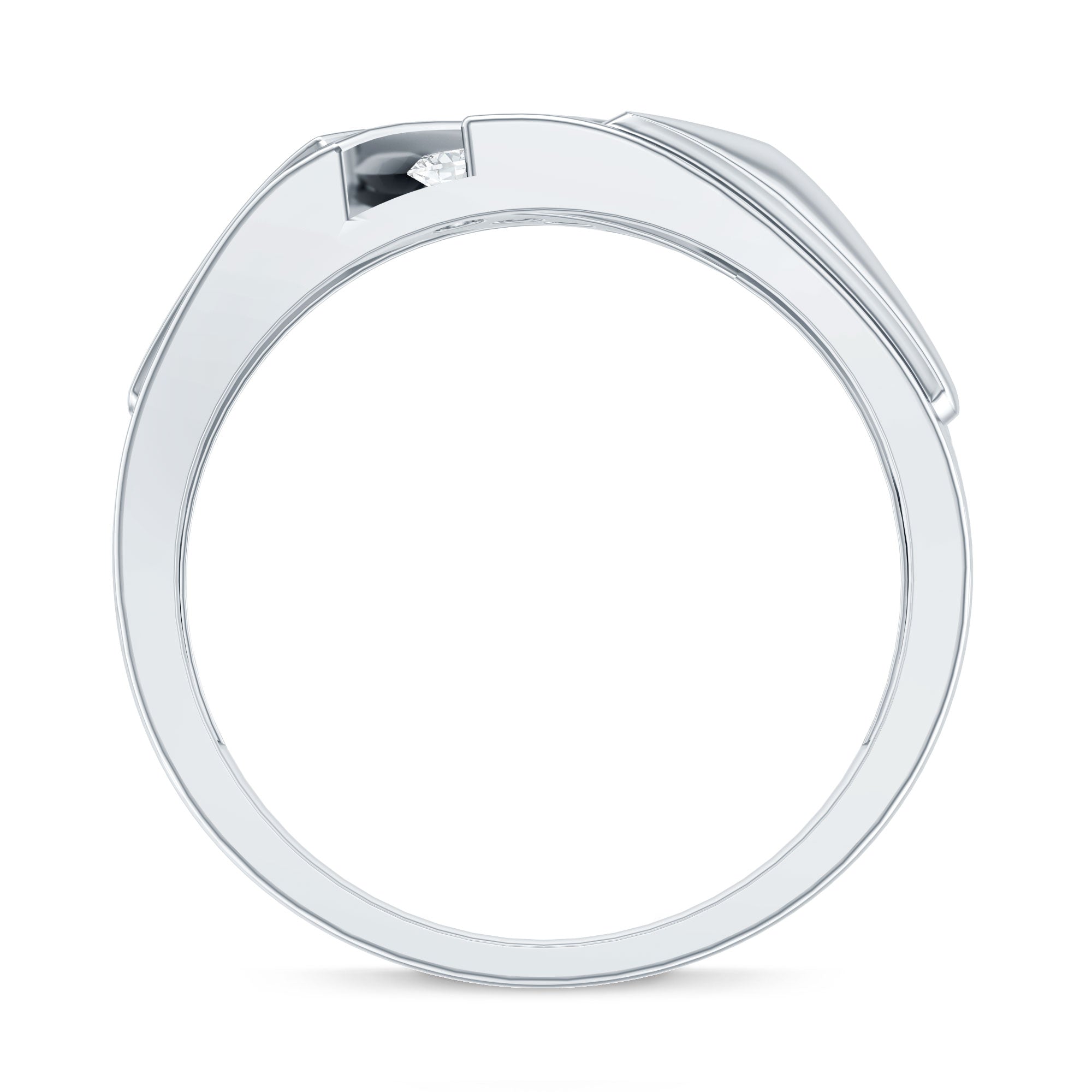 Lab Grown Diamond Mens Wide Wedding Band