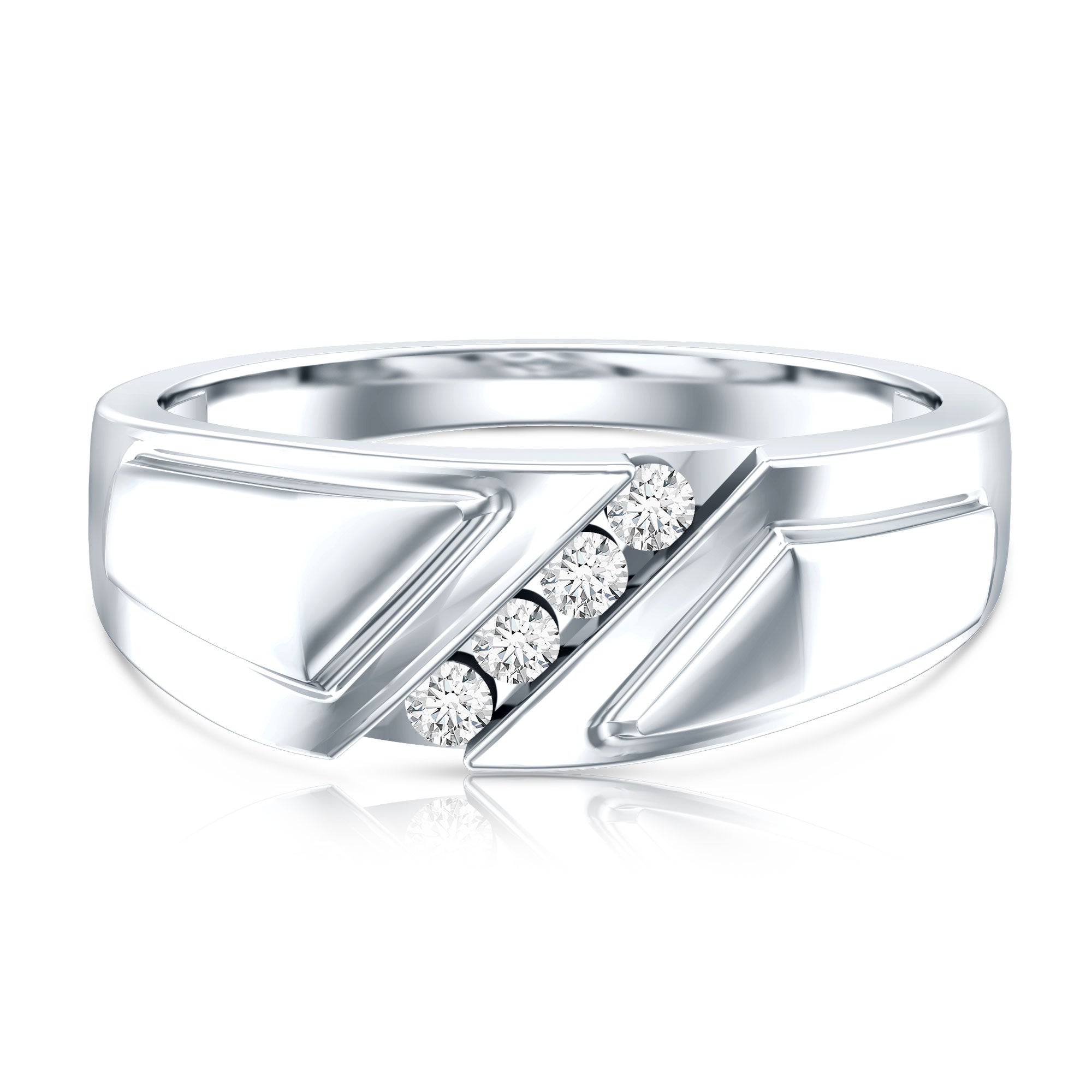 Lab Grown Diamond Mens Wide Wedding Band