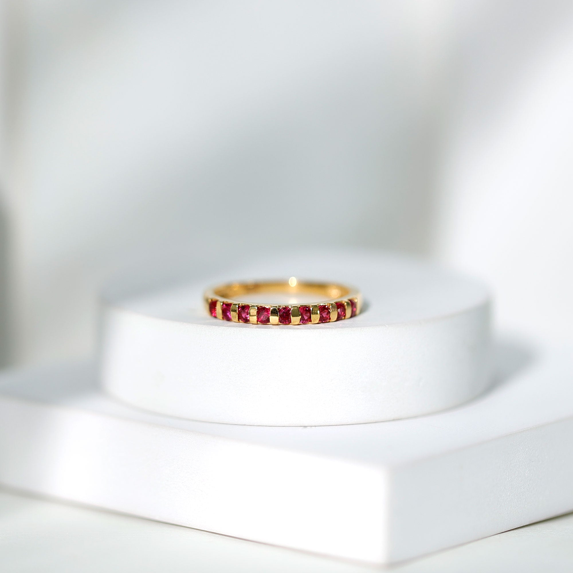 Real Ruby Semi Eternity Ring