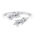 Nature Inspired Diamond Leaf Wrap Ring for Women