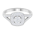 Vintage Looking Diamond Engagement Ring with Split Shank