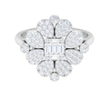 Natural Diamond Statement Engagement Ring in Illusion Set