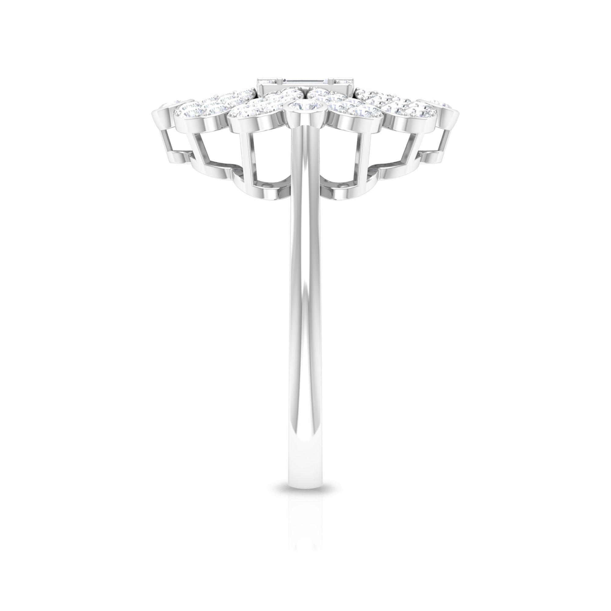 Natural Diamond Statement Engagement Ring in Illusion Set
