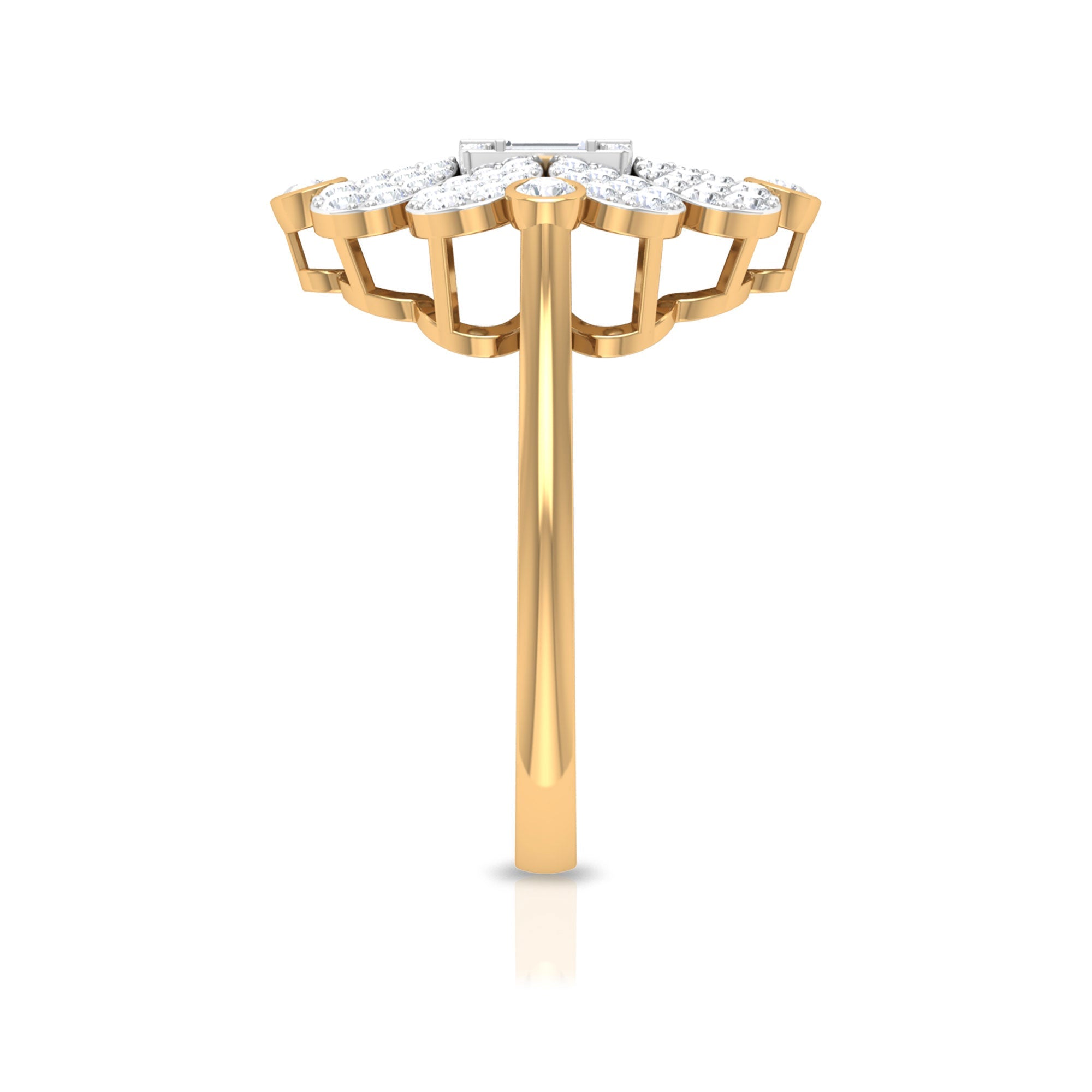 Natural Diamond Statement Engagement Ring in Illusion Set