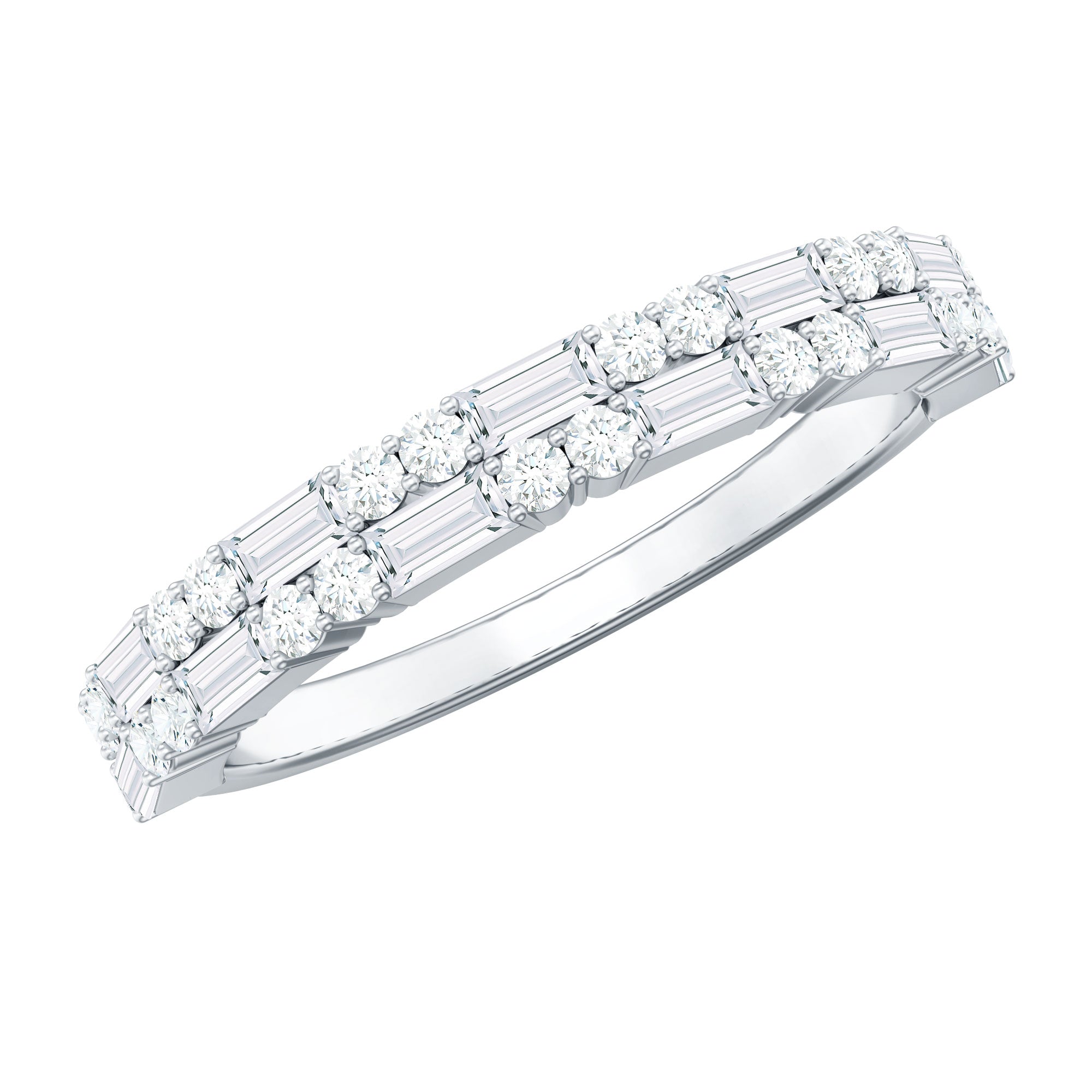 Natural Diamond Half Eternity Anniversary Ring in East West Style