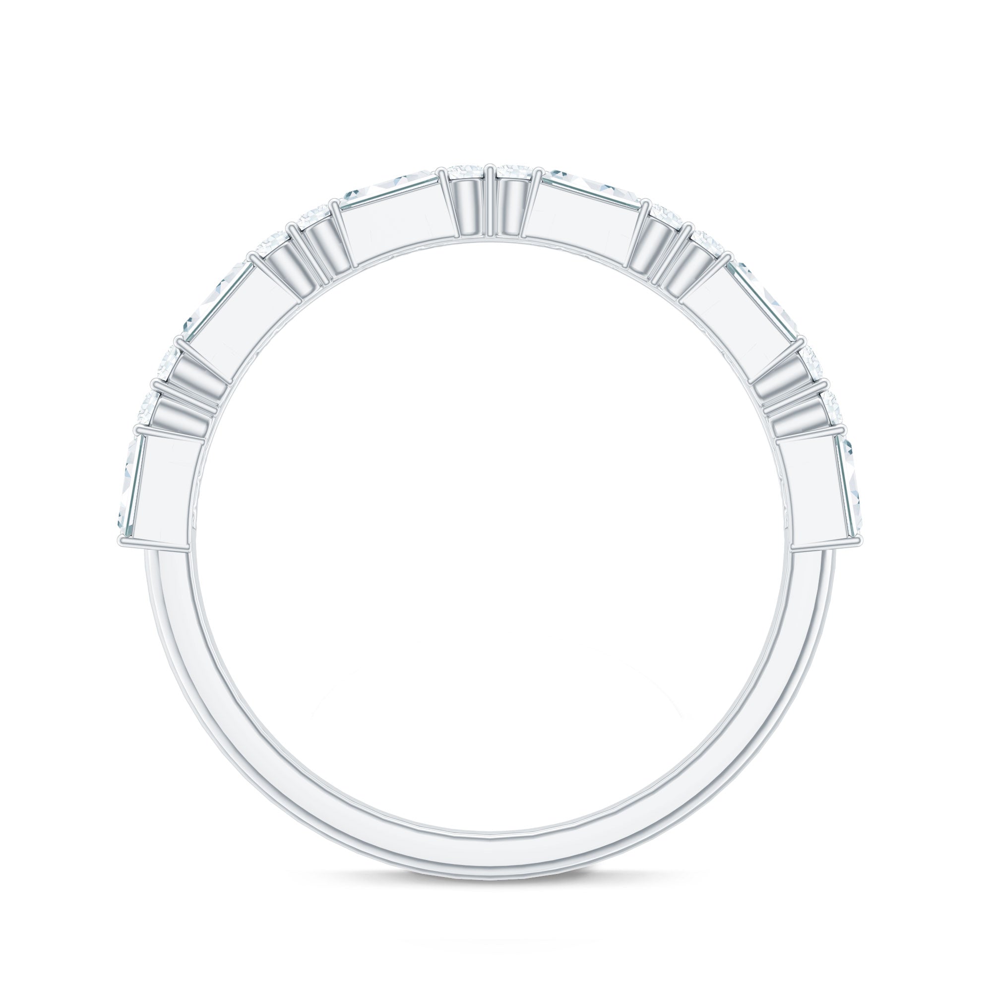 Natural Diamond Half Eternity Anniversary Ring in East West Style