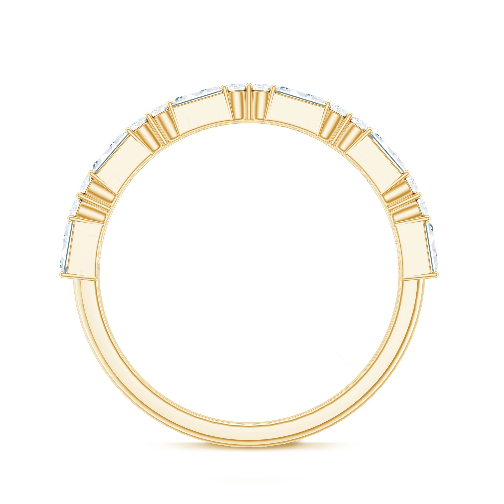 Natural Diamond Half Eternity Anniversary Ring in East West Style