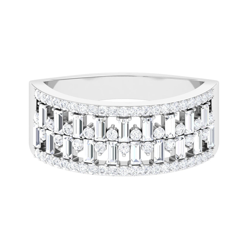 Certified Natural Diamond Wide Wedding Band