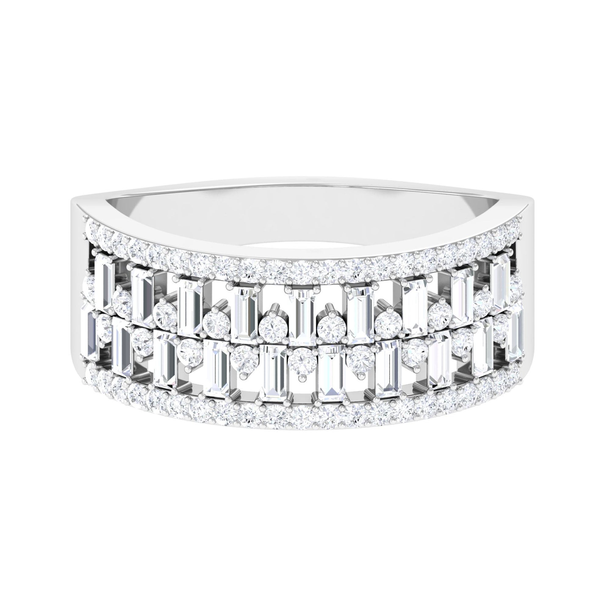 Certified Natural Diamond Wide Wedding Band