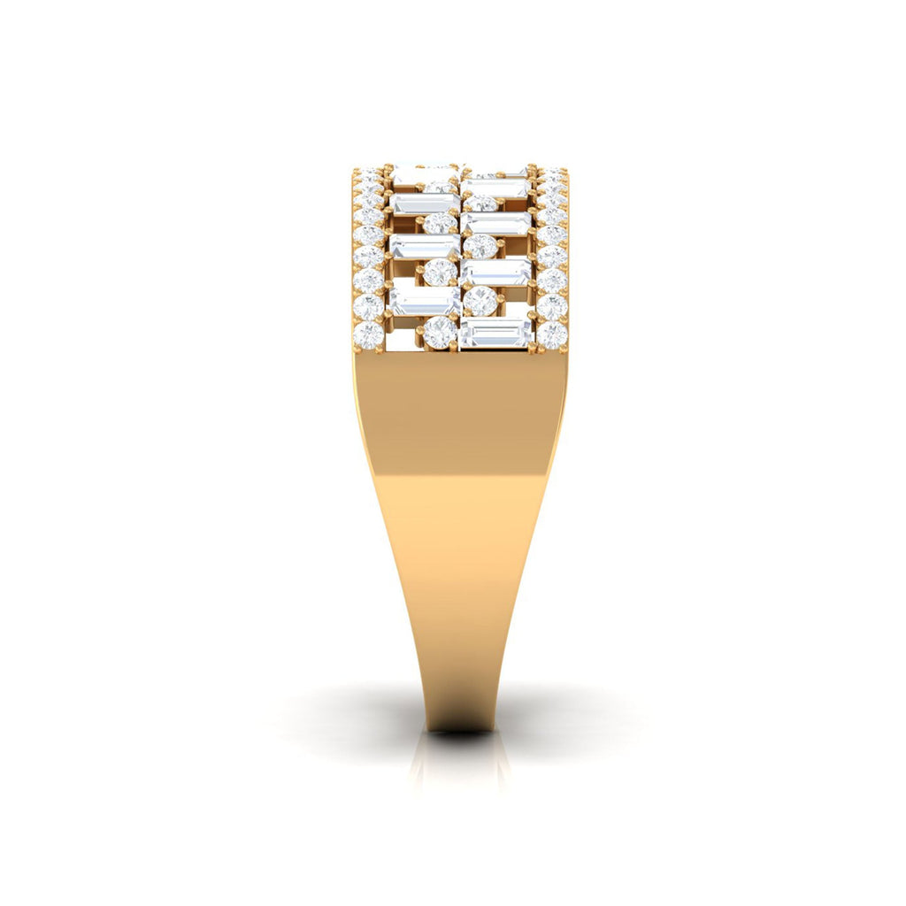 Certified Natural Diamond Wide Wedding Band