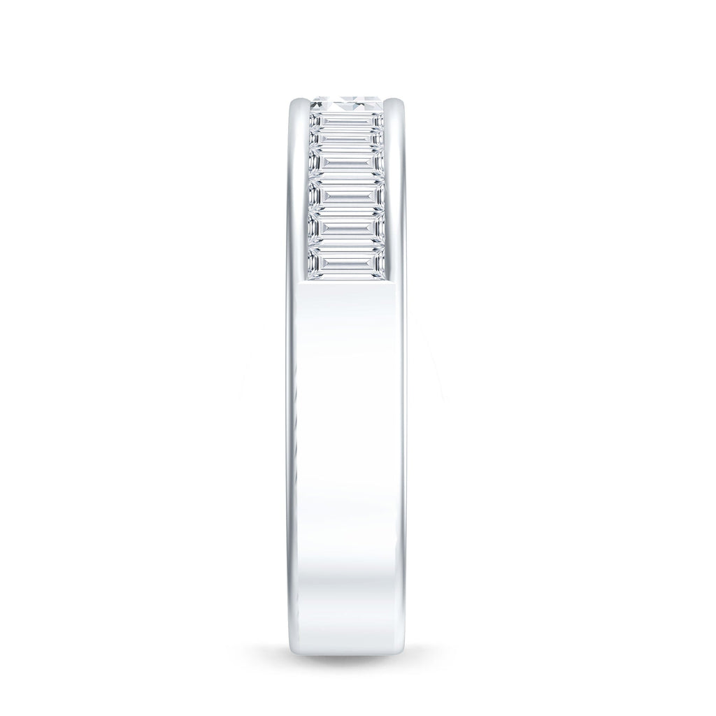 1 CT Baguette Cut Lab Grown Diamond Half Eternity Band