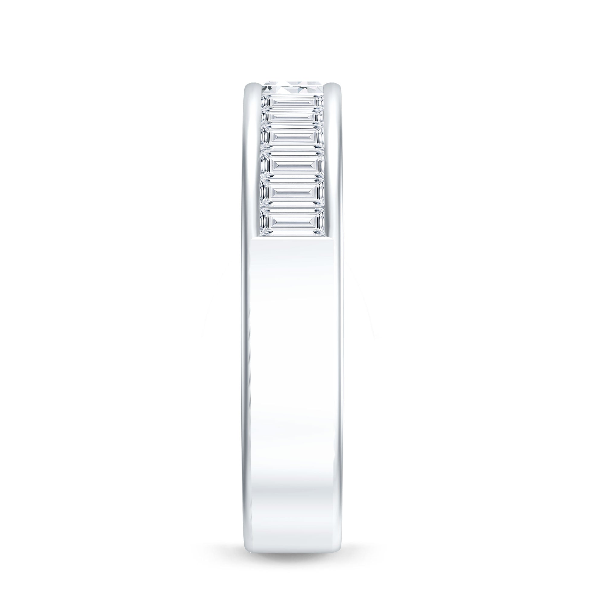 1 CT Baguette Cut Lab Grown Diamond Half Eternity Band