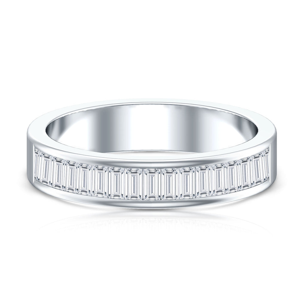 1 CT Baguette Cut Lab Grown Diamond Half Eternity Band
