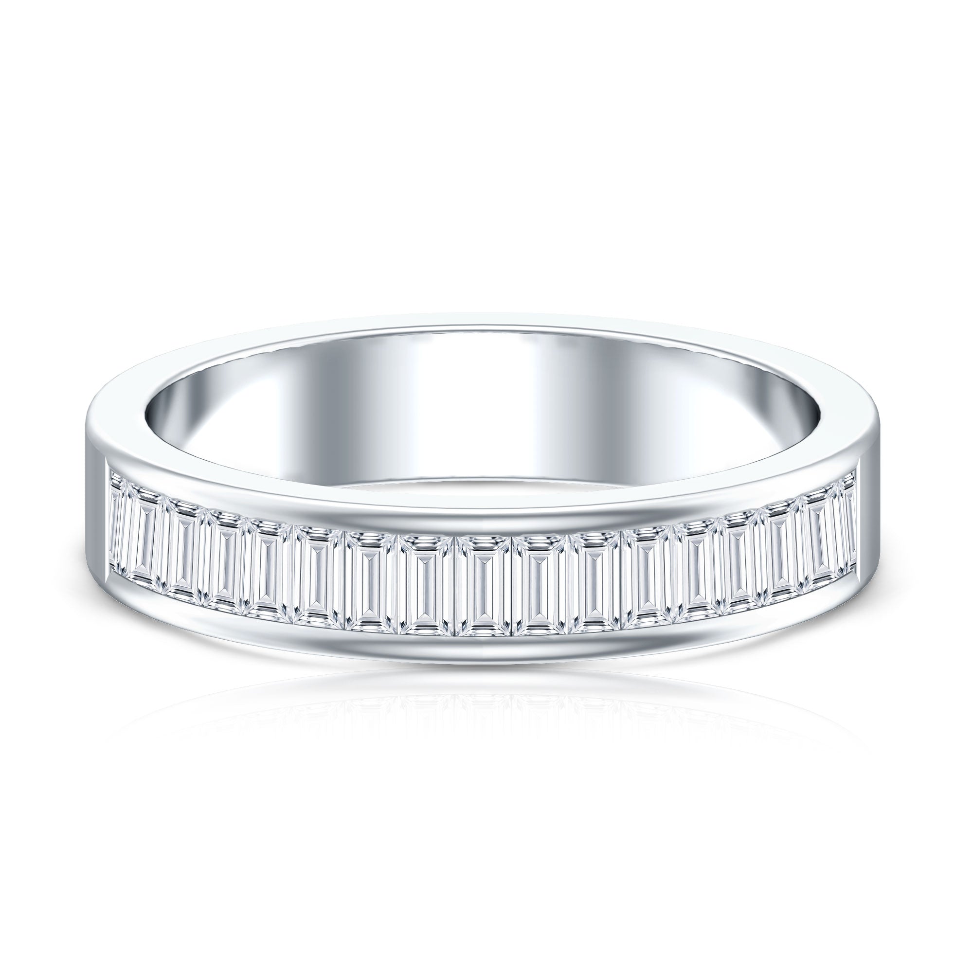 1 CT Baguette Cut Lab Grown Diamond Half Eternity Band