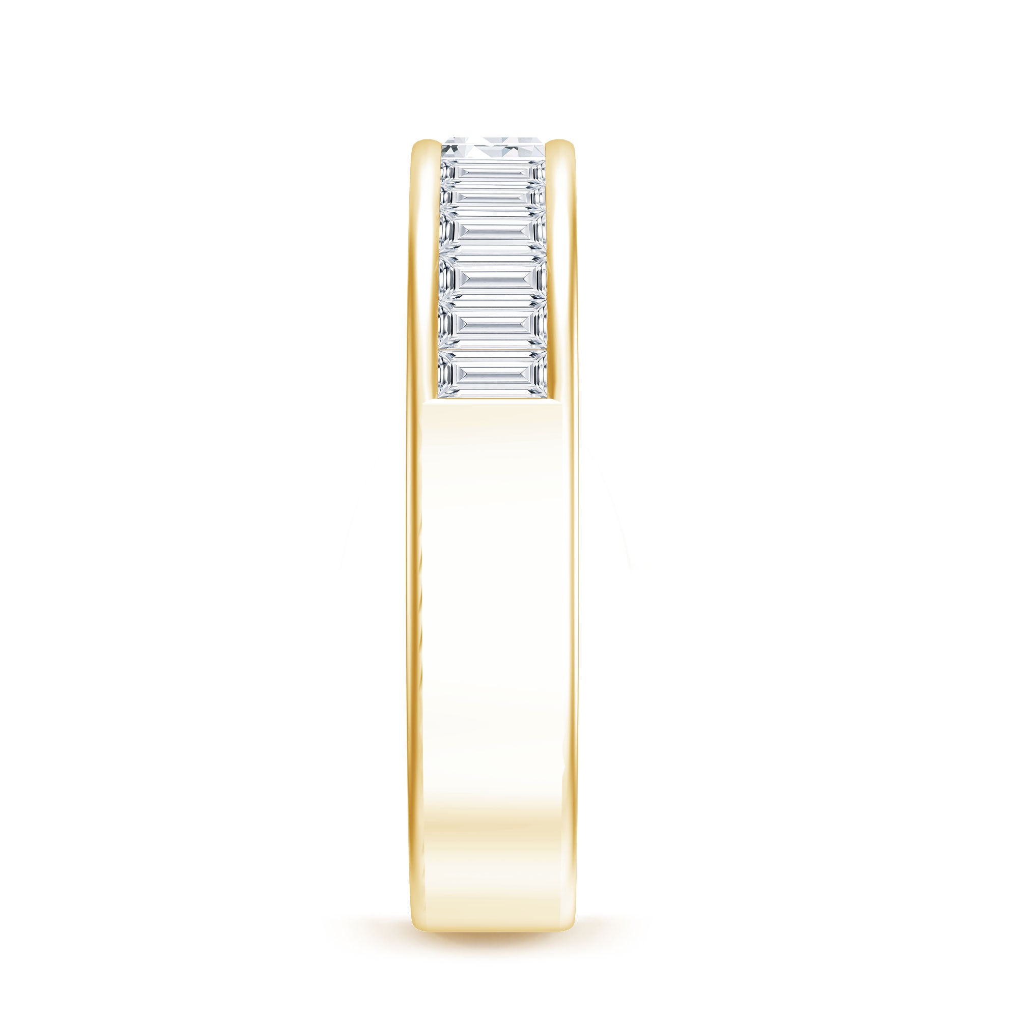 1 CT Baguette Cut Lab Grown Diamond Half Eternity Band