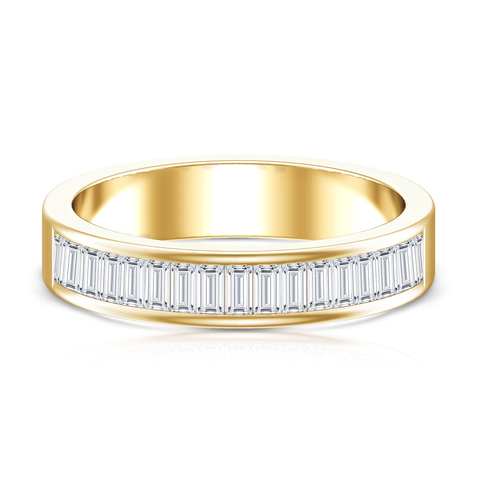 1 CT Baguette Cut Lab Grown Diamond Half Eternity Band