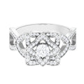 Genuine Diamond Blooming Flower Engagement Ring for Women