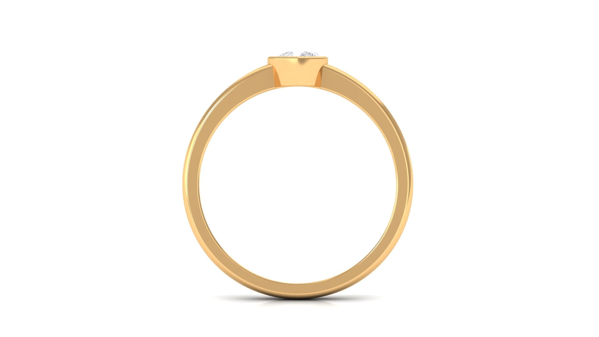 Natural Diamond Heart Promise Ring in Bezel Setting