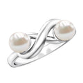 4 Carat Toi et Moi Freshwater Pearl Infinity Promise Ring